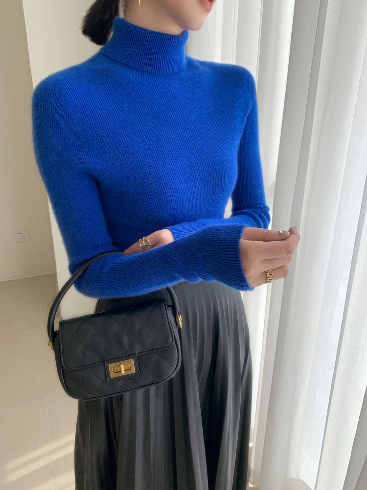 Classic Wool-Cashmere Blend Turtleneck Knitwear