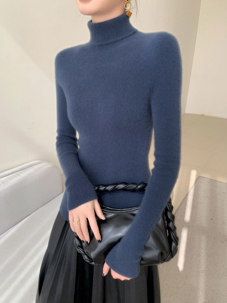 Classic Wool-Cashmere Blend Turtleneck Knitwear