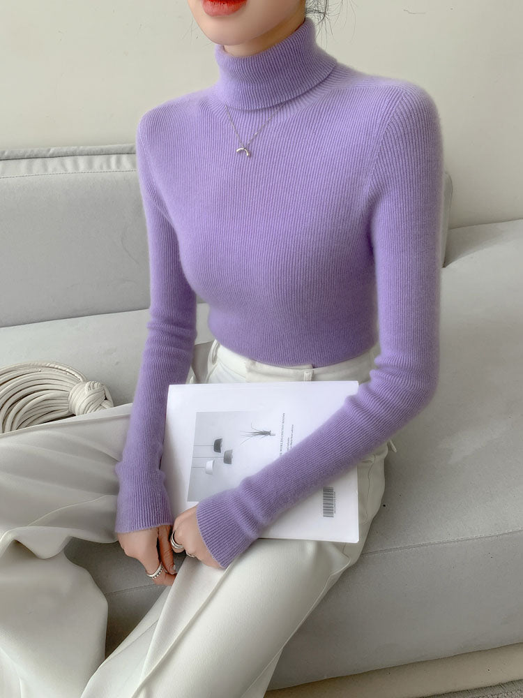 Classic Wool-Cashmere Blend Turtleneck Knitwear