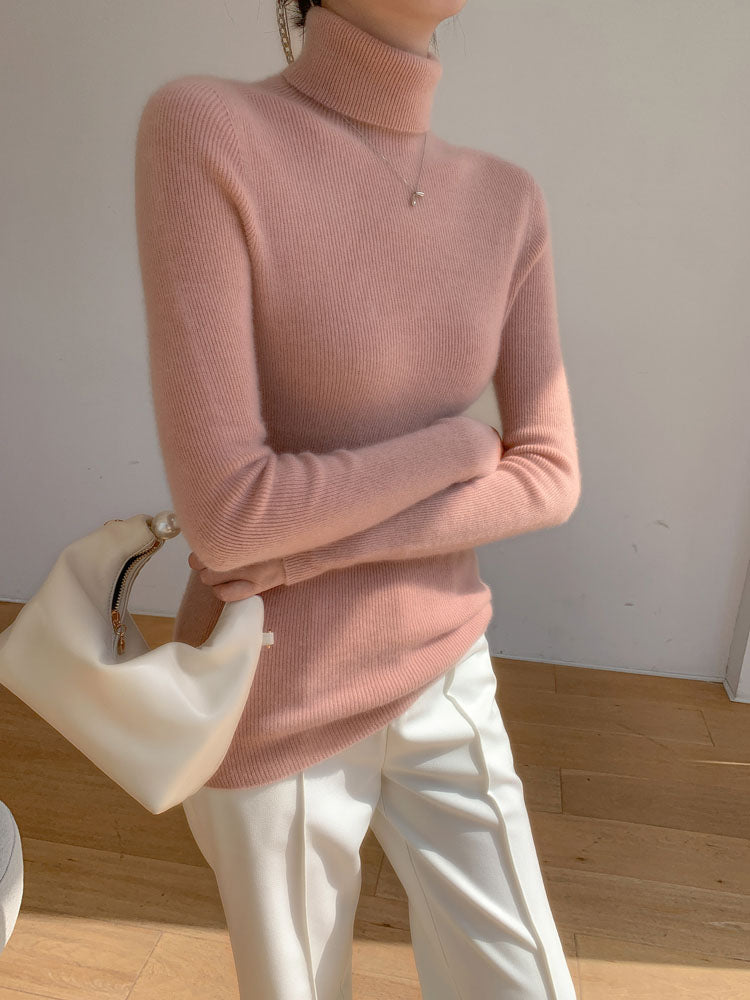 Classic Wool-Cashmere Blend Turtleneck Knitwear