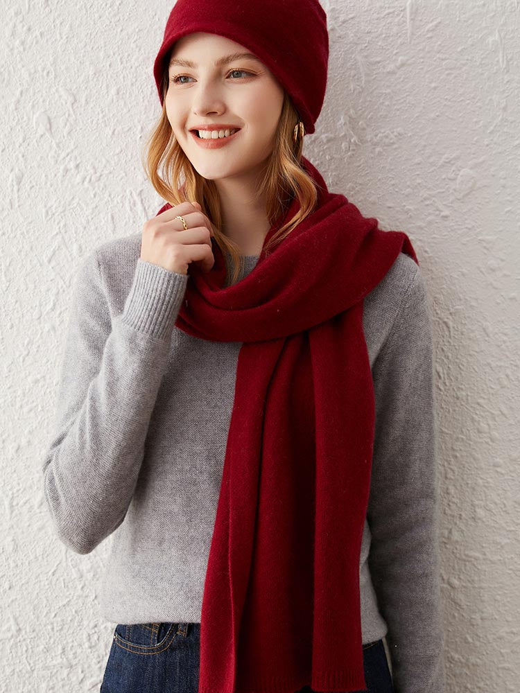 Classic Wool-Cashmere Blend Shawl Scarf