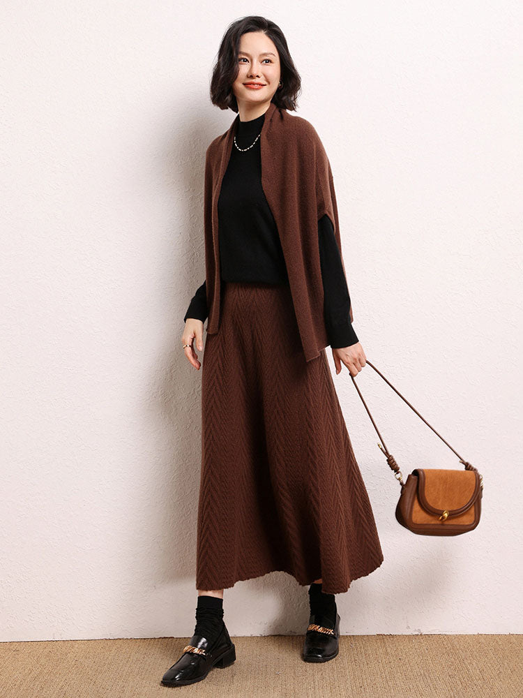 Cashmere Shawl-style Cardigan