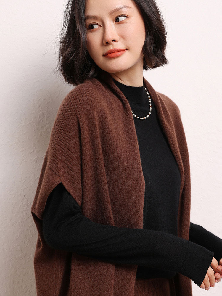 Cashmere Shawl-style Cardigan