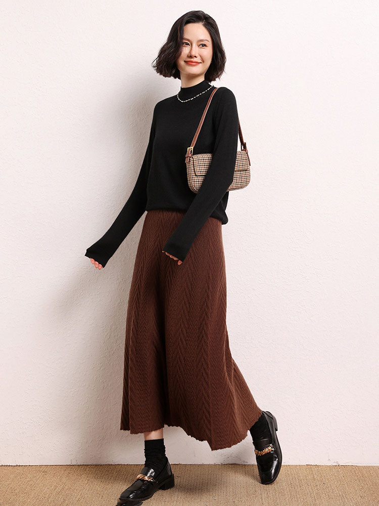Cashmere Mock Neck Knit Top