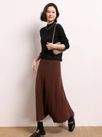 Cashmere Herringbone Midi-Skirt
