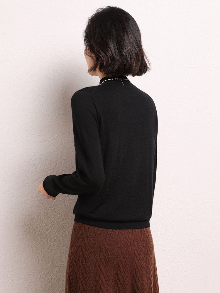 Cashmere Mock Neck Knit Top