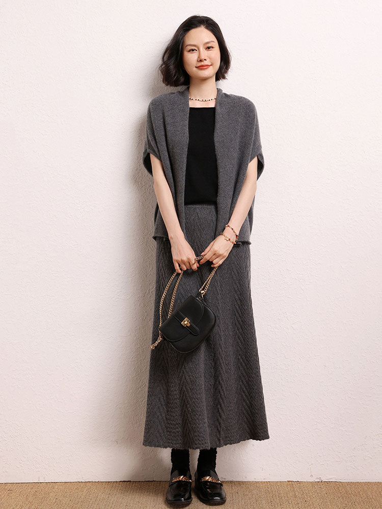 Cashmere Shawl-style Cardigan