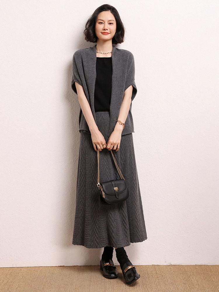 Cashmere Shawl-style Cardigan