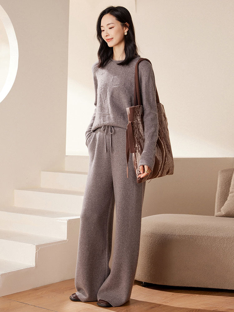 Cashmere  Wide-leg Trousers