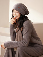 Double-layer Cashmere Drawstring Hat