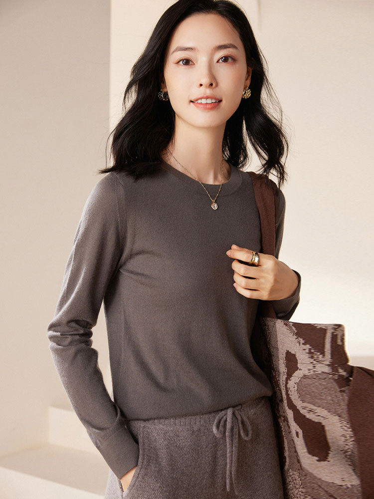 Cashmere Crew Neck Knit Top