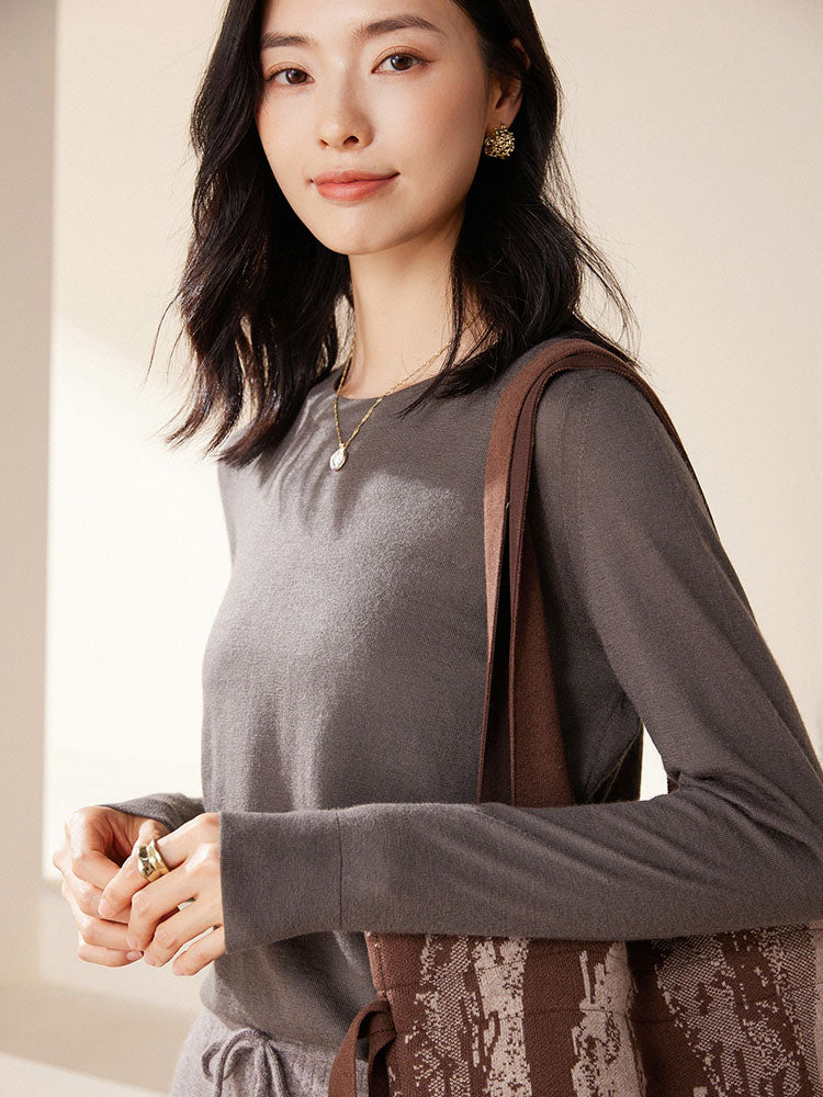 Cashmere Crew Neck Knit Top