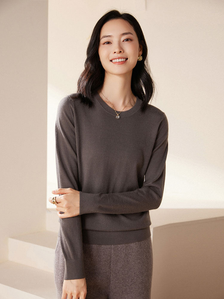 Cashmere Crew Neck Knit Top