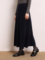 Cashmere Herringbone Midi-Skirt