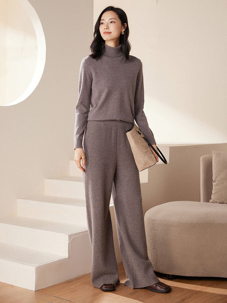 Cashmere Turtleneck Knit Top