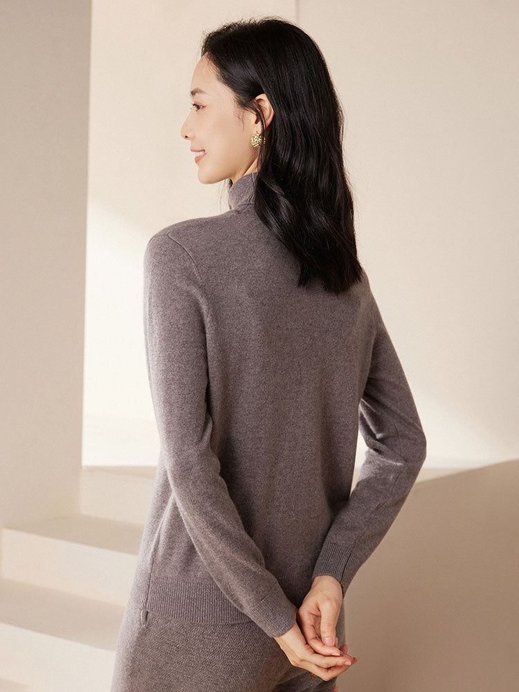Cashmere Turtleneck Knit Top