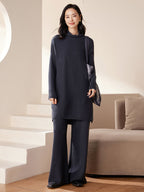 Cashmere Turtleneck Drop-shoulder Sweater Dress