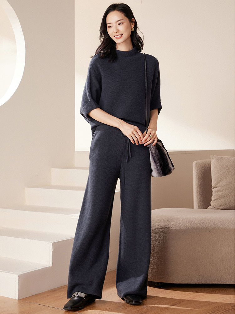 Cashmere  Wide-leg Trousers