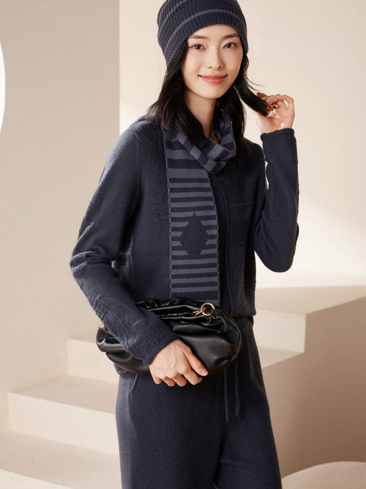 Double-layer Stripe Cashmere Scarf