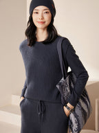 Double-layer Cashmere Drawstring Hat