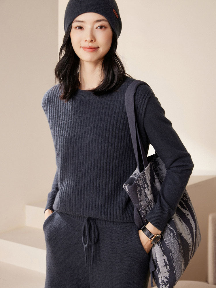 Double-layer Cashmere Drawstring Hat