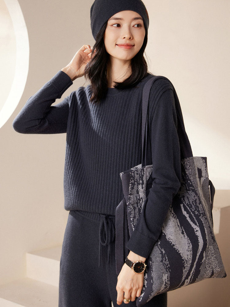Double-layer Cashmere Drawstring Hat