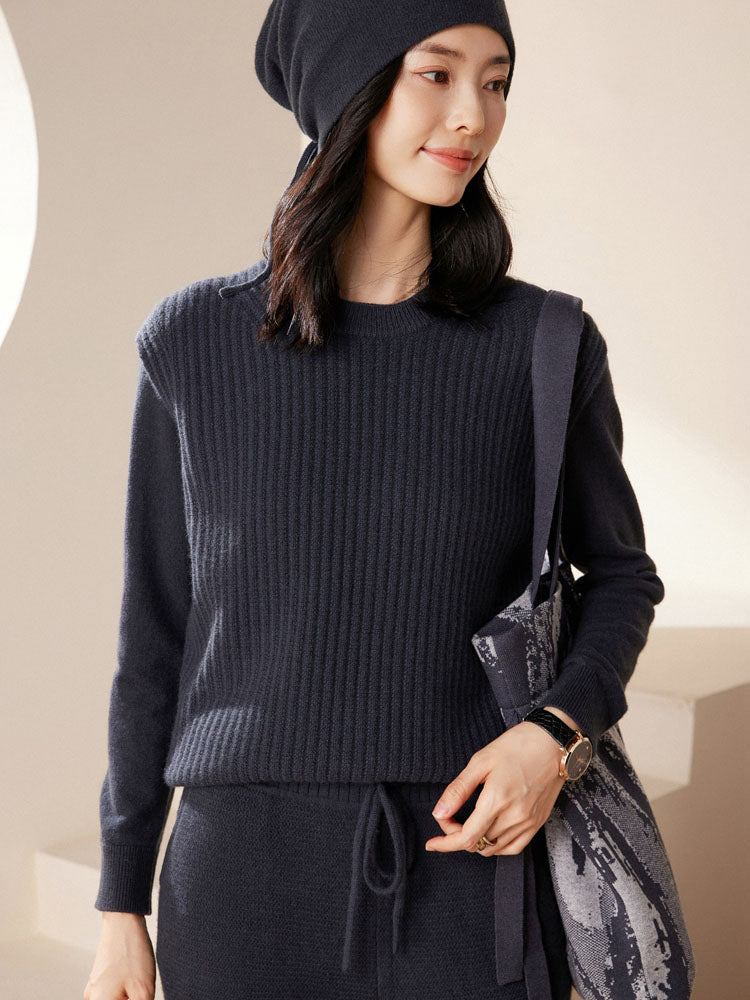 Double-layer Cashmere Drawstring Hat
