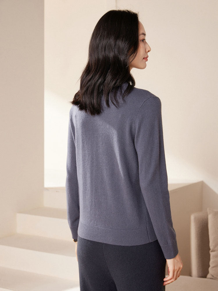 Cashmere Turtleneck Knit Top