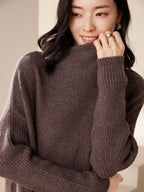 Cashmere Turtleneck Drop-shoulder Sweater Dress