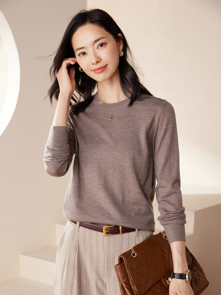 Cashmere Crew Neck Knit Top