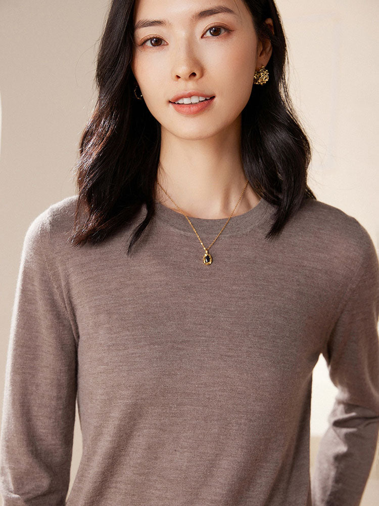 Cashmere Crew Neck Knit Top