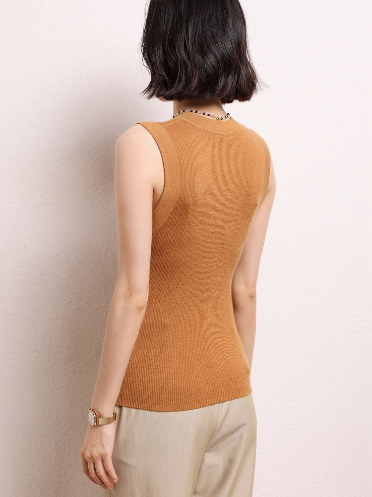 Sleeveless Ribbed Knit Top