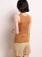 Sleeveless Cashmere Knit Tank Top