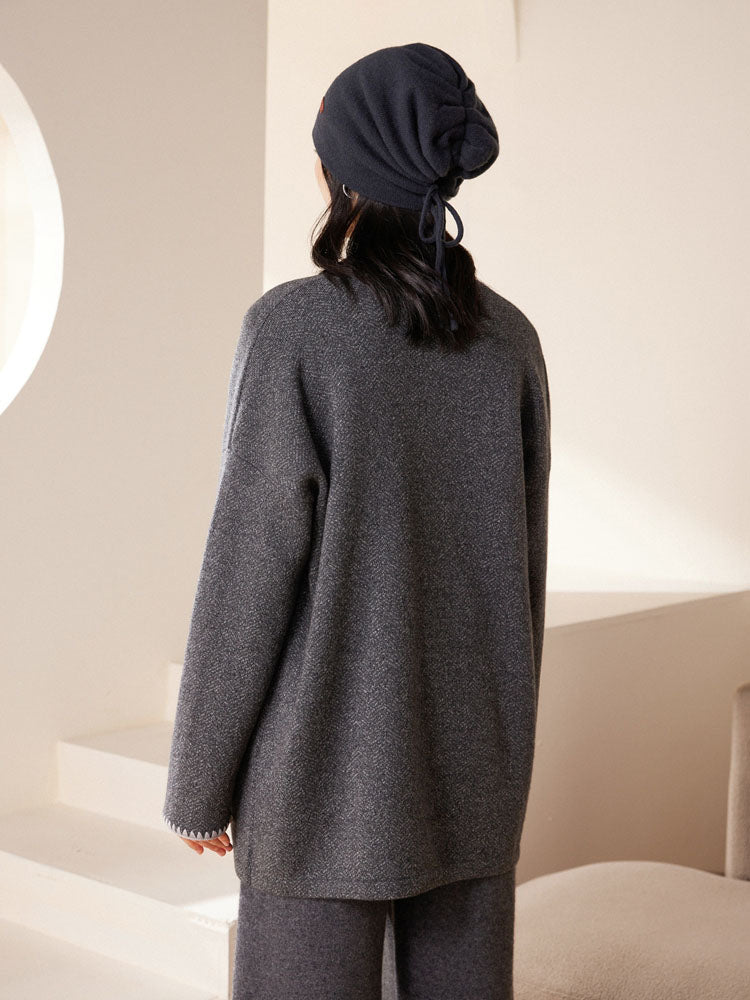 Double-layer Cashmere Drawstring Hat