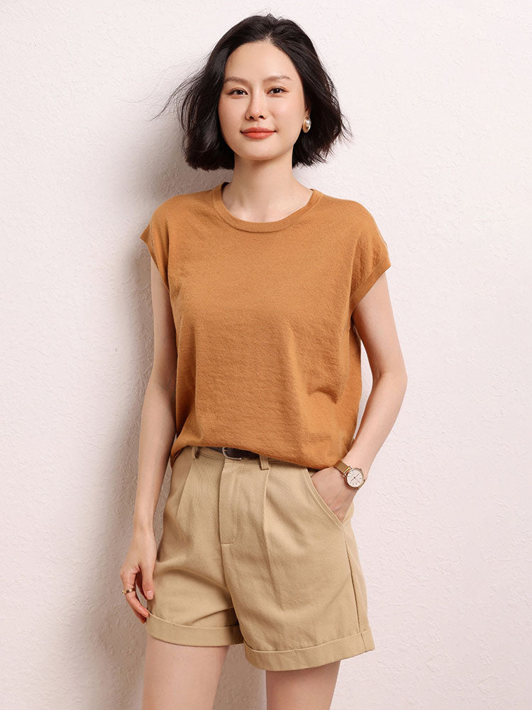 Cashmere Short-sleeved Shirt