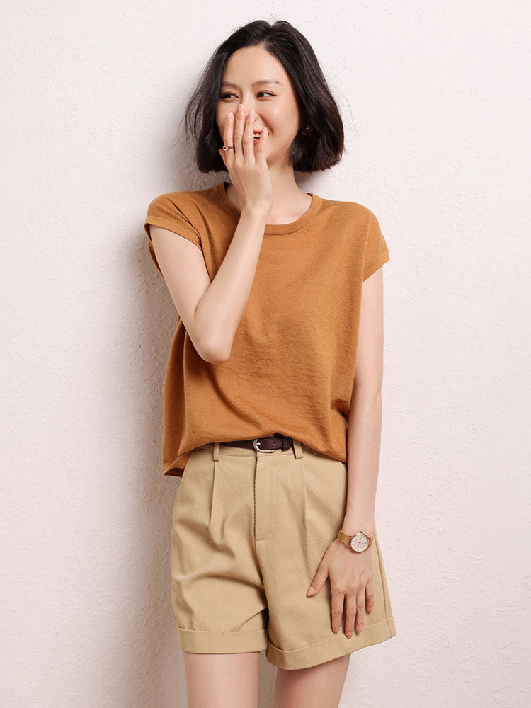 Cashmere Short-sleeved Shirt
