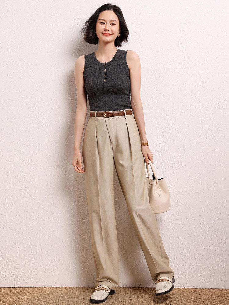 Sleeveless Cashmere Knit Tank Top