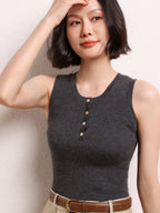 Sleeveless Cashmere Knit Tank Top