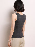 Sleeveless Cashmere Knit Tank Top