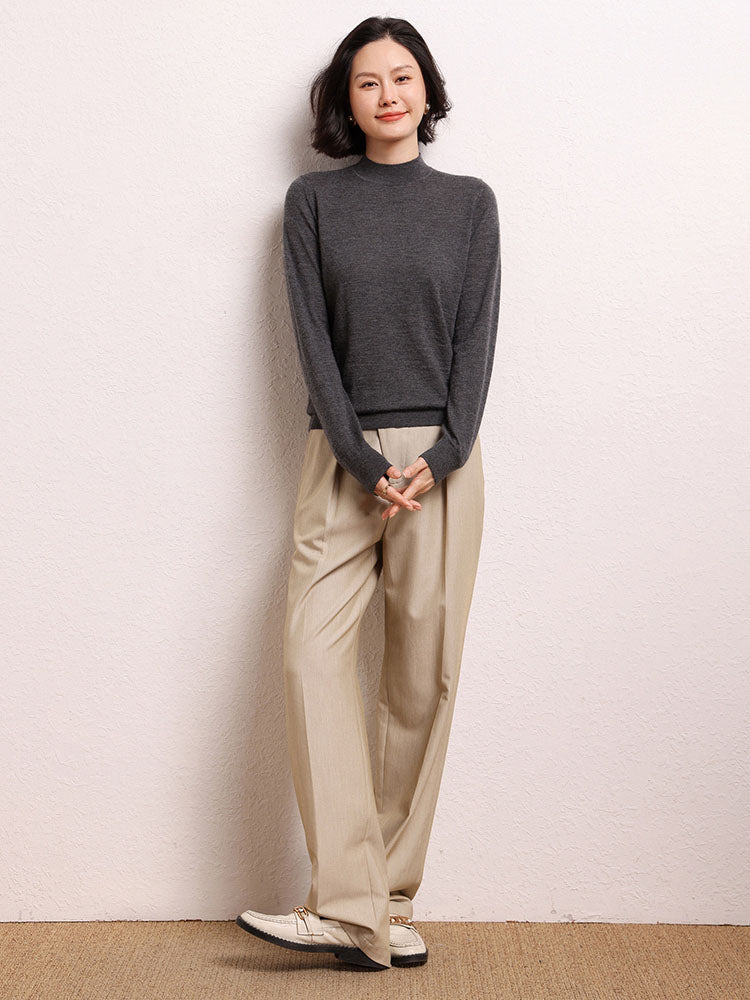 Cashmere Mock Neck Knit Top