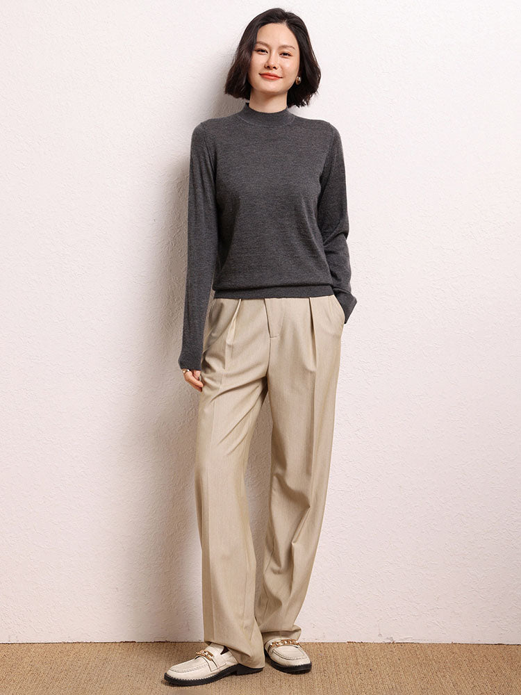 Cashmere Mock Neck Knit Top