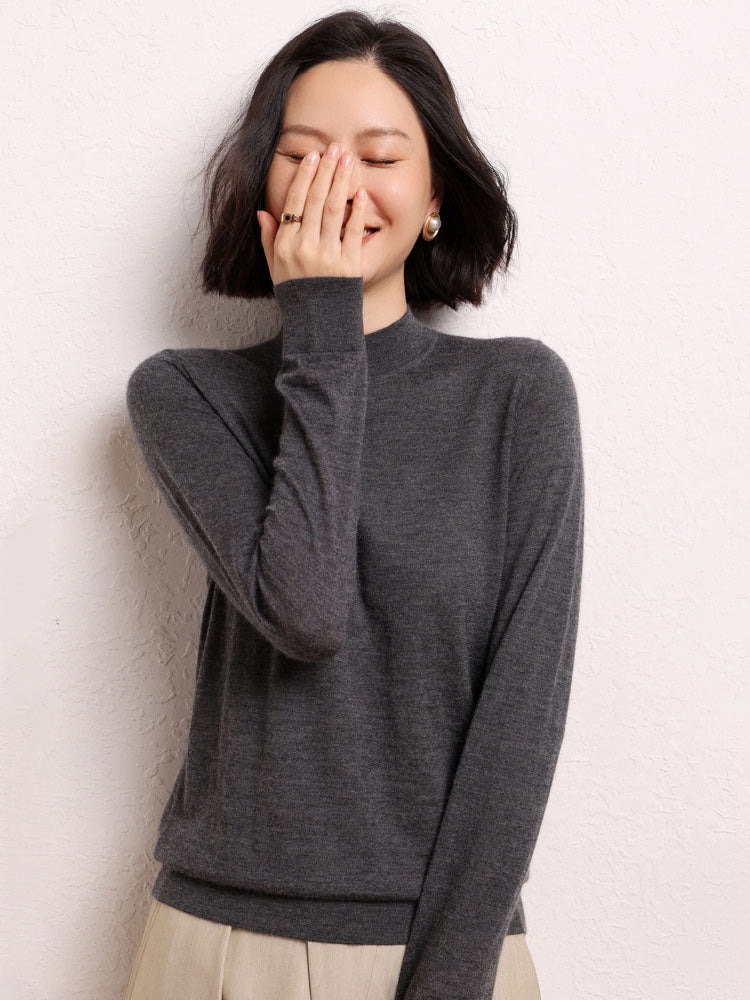Cashmere Mock Neck Knit Top