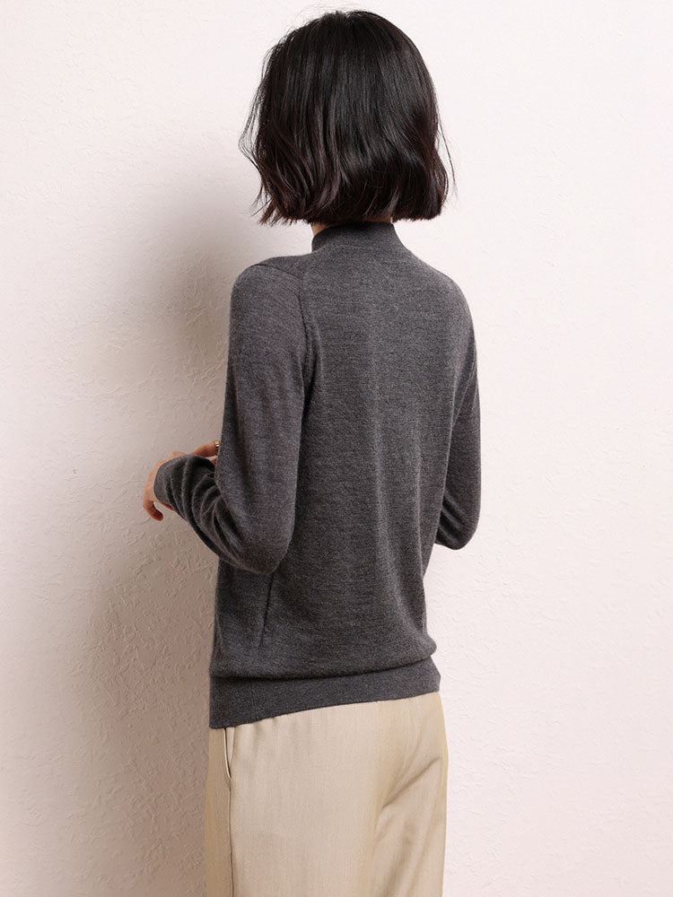 Cashmere Mock Neck Knit Top
