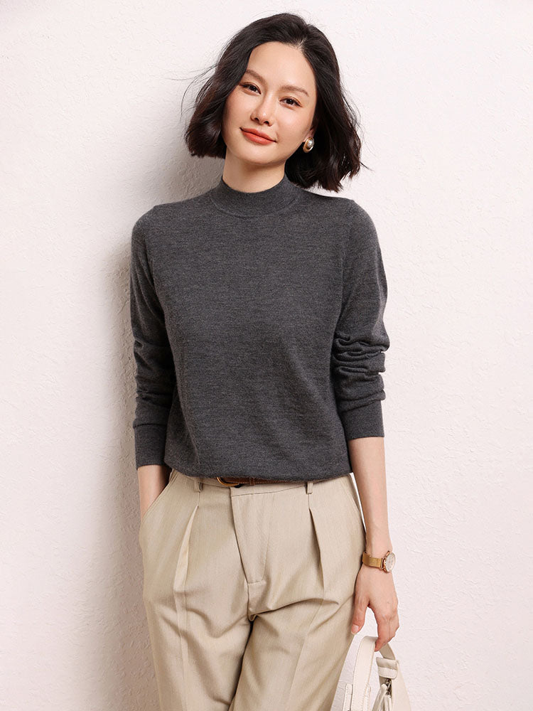 Cashmere Mock Neck Knit Top