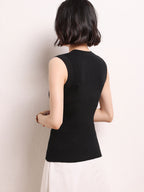 Sleeveless Ribbed Knit Top