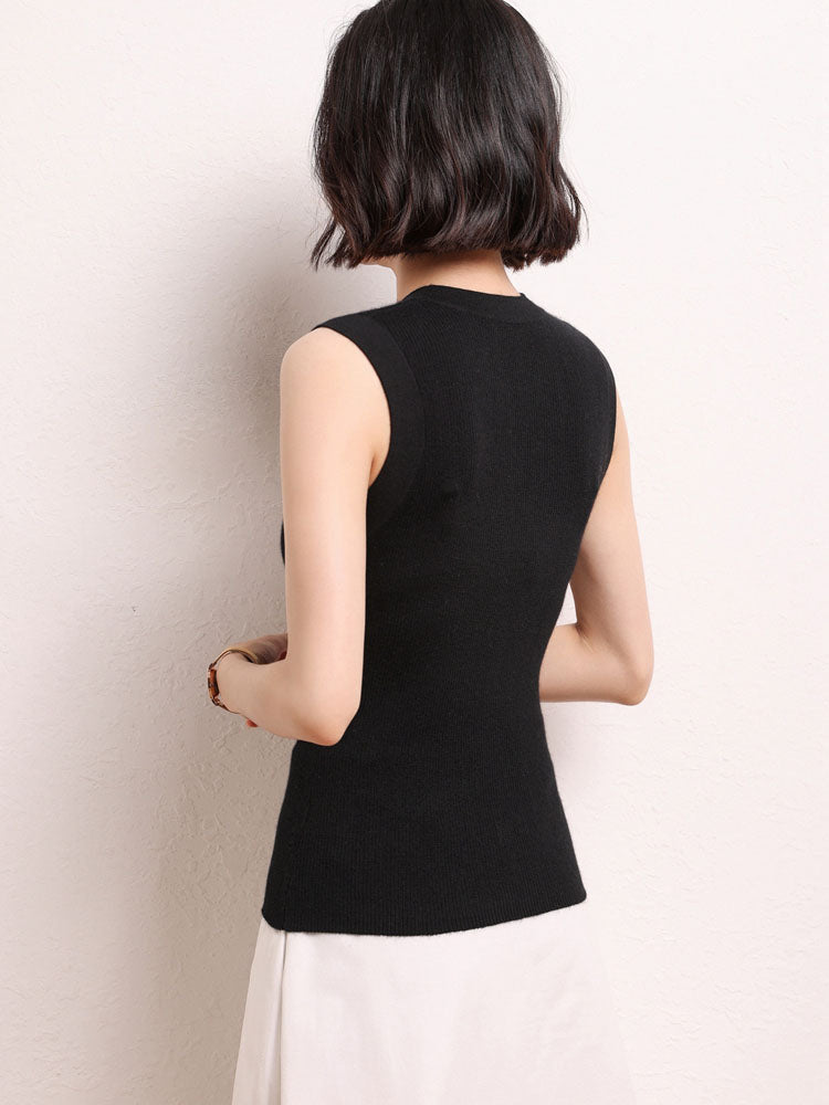 Sleeveless Ribbed Knit Top