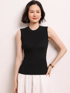 Sleeveless Ribbed Knit Top