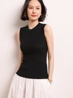 Sleeveless Ribbed Knit Top