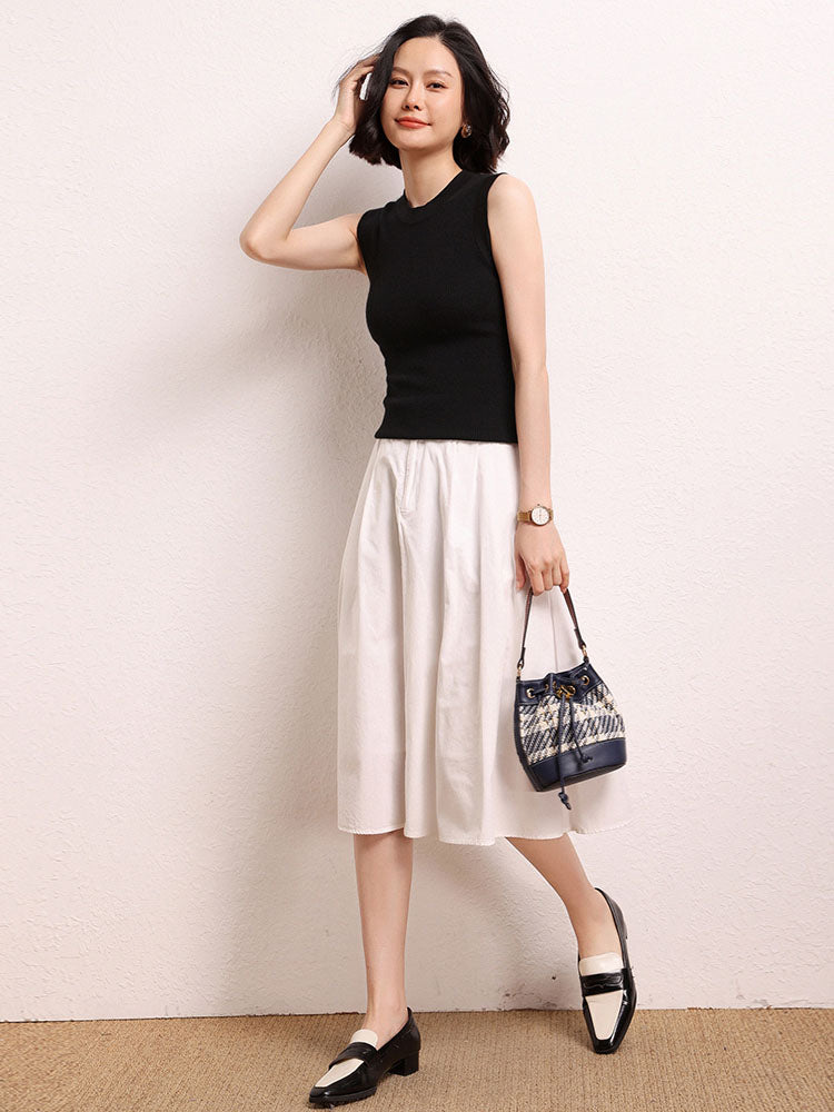 Sleeveless Ribbed Knit Top