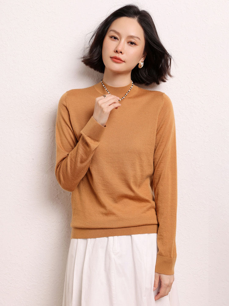 Cashmere Mock Neck Knit Top